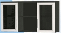 Антресоль большая с двумя стеклодверями ДЛЯ ГОСТИНОЙ АБС-2 Венге/Дуб выбеленный в Барнауле - barnaul.katalogmebeli.com | фото