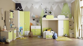 Детская комната Эппл (Зеленый/Белый/корпус Клен) в Барнауле - barnaul.katalogmebeli.com | фото 13