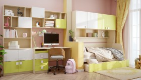 Детская комната Эппл (Зеленый/Белый/корпус Клен) в Барнауле - barnaul.katalogmebeli.com | фото 12