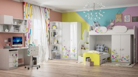 Детская комната Флер (Белый/корпус Выбеленное дерево) в Барнауле - barnaul.katalogmebeli.com | фото 3