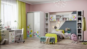 Детская комната Флер (Белый/корпус Выбеленное дерево) в Барнауле - barnaul.katalogmebeli.com | фото