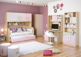 Детская комната Грэйси (Розовый/Серый/корпус Клен) в Барнауле - barnaul.katalogmebeli.com | фото 2