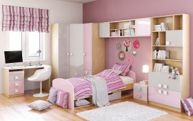 Детская комната Грэйси (Розовый/Серый/корпус Клен) в Барнауле - barnaul.katalogmebeli.com | фото 3