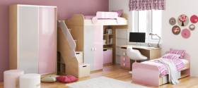 Детская комната Грэйси (Розовый/Серый/корпус Клен) в Барнауле - barnaul.katalogmebeli.com | фото 5