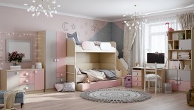Детская комната Грэйси (Розовый/Серый/корпус Клен) в Барнауле - barnaul.katalogmebeli.com | фото 12