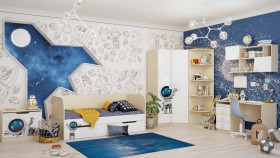 Детская комната Санни (Белый/корпус Клен) в Барнауле - barnaul.katalogmebeli.com | фото 2