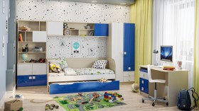 Детская комната Скай Люкс (Синий/Белый/корпус Клен) в Барнауле - barnaul.katalogmebeli.com | фото
