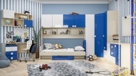 Детская комната Скай Люкс (Синий/Белый/корпус Клен) в Барнауле - barnaul.katalogmebeli.com | фото 3