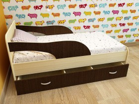 Кровать детская Максимка Млечный дуб/Венге в Барнауле - barnaul.katalogmebeli.com | фото 1
