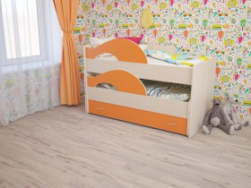 Кровать детская Радуга 1600 Млечный дуб/Венге в Барнауле - barnaul.katalogmebeli.com | фото 3