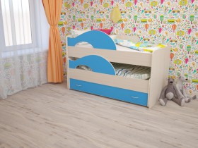 Кровать детская Радуга 1600 Млечный дуб/Венге в Барнауле - barnaul.katalogmebeli.com | фото 4