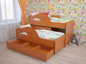 Кровать детская Радуга 1600 Млечный дуб/Венге в Барнауле - barnaul.katalogmebeli.com | фото 6