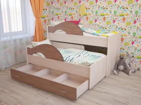 Кровать детская Радуга 1600 Млечный дуб/Венге в Барнауле - barnaul.katalogmebeli.com | фото 7