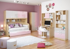 Диван-кровать Грэйси (Розовый/Серый/корпус Клен) в Барнауле - barnaul.katalogmebeli.com | фото 3