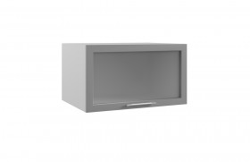 Гарда ГВПГС 800 шкаф верхний горизонтальный глубокий со стеклом высокий (Белый/корпус Серый) в Барнауле - barnaul.katalogmebeli.com | фото