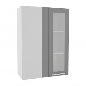 Гарда ВПУС 650 шкаф верхний угловой со стеклом высокий (Белый/корпус Серый) в Барнауле - barnaul.katalogmebeli.com | фото
