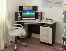 Компьютерный стол Каспер (венге/лоредо) в Барнауле - barnaul.katalogmebeli.com | фото