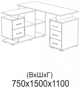 Компьютерный стол угловой СКМУ-3 белый в Барнауле - barnaul.katalogmebeli.com | фото 2