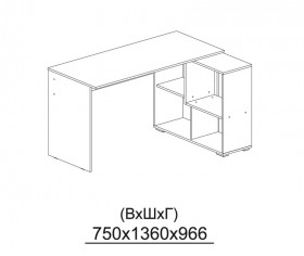 Компьютерный стол угловой СКМУ-3 дуб сонома/белый в Барнауле - barnaul.katalogmebeli.com | фото 3