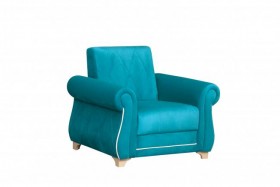 Кресло для отдыха "Порто" (велюр киви бирюза / микровельвет крем) в Барнауле - barnaul.katalogmebeli.com | фото 1