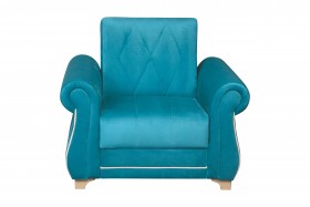 Кресло для отдыха "Порто" (велюр киви бирюза / микровельвет крем) в Барнауле - barnaul.katalogmebeli.com | фото 3