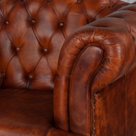Кресло кожаное Лофт Честер-Нью (Коричневый, Рыжий) в Барнауле - barnaul.katalogmebeli.com | фото 4