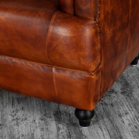 Кресло кожаное Лофт Честер-Нью (Коричневый, Рыжий) в Барнауле - barnaul.katalogmebeli.com | фото 8