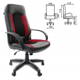 Кресло офисное BRABIX Strike EX-525 (черно-красный) в Барнауле - barnaul.katalogmebeli.com | фото 1