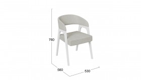 Кресло «Техас 1» (Белый матовый/Шенилл Estetica Moonstone №221) в Барнауле - barnaul.katalogmebeli.com | фото 2