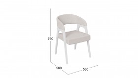 Кресло «Техас 1» (Белый матовый/Шенилл Estetica Vanille №220) в Барнауле - barnaul.katalogmebeli.com | фото 2