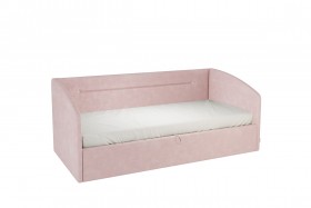 Кровать 0.9 Альба Софа (Нежно-розовый велюр) в Барнауле - barnaul.katalogmebeli.com | фото