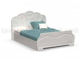 Кровать 1,4м Гармония (Белый/Белый глянец) в Барнауле - barnaul.katalogmebeli.com | фото 1