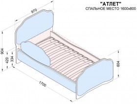 Кровать 160 Атлет 96 Серый (мягкий бортик) в Барнауле - barnaul.katalogmebeli.com | фото 2