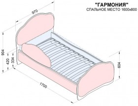 Кровать 160 Гармония 08 Шоколад (мягкий бортик) в Барнауле - barnaul.katalogmebeli.com | фото 2