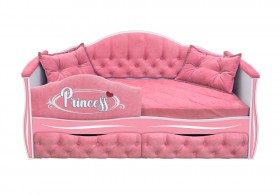 Кровать 160 серии Иллюзия 2 ящика 36 Розовый (мягкий бортик/подушки) в Барнауле - barnaul.katalogmebeli.com | фото