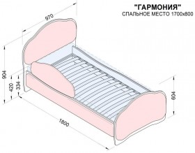 Кровать 170 Гармония 08 Шоколад (мягкий бортик) в Барнауле - barnaul.katalogmebeli.com | фото 2