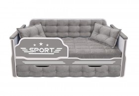 Кровать 170 серии Спорт 1 ящик 45 Серый (подушки) в Барнауле - barnaul.katalogmebeli.com | фото