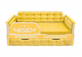 Кровать 170 серии Спорт 1 ящик 74 Жёлтый (мягкие боковые накладки) в Барнауле - barnaul.katalogmebeli.com | фото 1