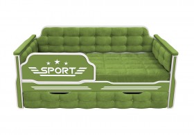Кровать 170 серии Спорт 1 ящик 76 Зелёный (мягкие боковые накладки) в Барнауле - barnaul.katalogmebeli.com | фото 1