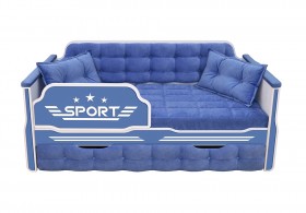 Кровать 170 серии Спорт 1 ящик 85 Синий (подушки) в Барнауле - barnaul.katalogmebeli.com | фото 1