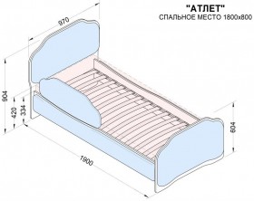 Кровать 180 Атлет 29 Синий (мягкий бортик) в Барнауле - barnaul.katalogmebeli.com | фото 2