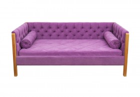 Кровать 180 серии Леди  32 Фиолетовый (подушка валик) в Барнауле - barnaul.katalogmebeli.com | фото 1
