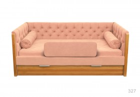 Кровать 180 серии Леди + ящик 15 Бледно-розовый (мягкий бортик/подушка валик) в Барнауле - barnaul.katalogmebeli.com | фото