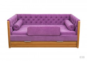 Кровать 180 серии Леди + ящик 32 Фиолетовый (мягкий бортик/подушка валик) в Барнауле - barnaul.katalogmebeli.com | фото