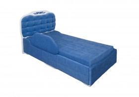Кровать 190 Атлет Lux 29 Синий (мягкий бортик) в Барнауле - barnaul.katalogmebeli.com | фото 1