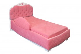 Кровать 190 Гармония Lux 36 Розовый (мягкий бортик) в Барнауле - barnaul.katalogmebeli.com | фото 1