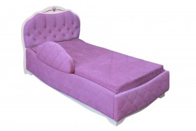 Кровать 190 Гармония Lux 67 Светло-фиолетовый (мягкий бортик) в Барнауле - barnaul.katalogmebeli.com | фото 1