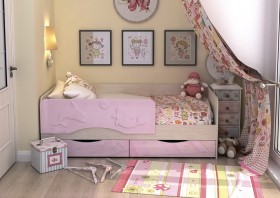 Кровать Алиса КР-812 1,6 Белфорд/Розовый металлик в Барнауле - barnaul.katalogmebeli.com | фото 2