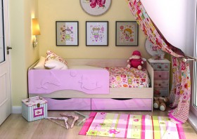 Кровать Алиса КР-812 1,6 Белфорд/Розовый металлик в Барнауле - barnaul.katalogmebeli.com | фото 1