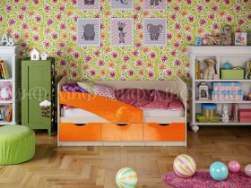 Кровать Бабочки 1,6м (Оранжевый металлик) в Барнауле - barnaul.katalogmebeli.com | фото 1